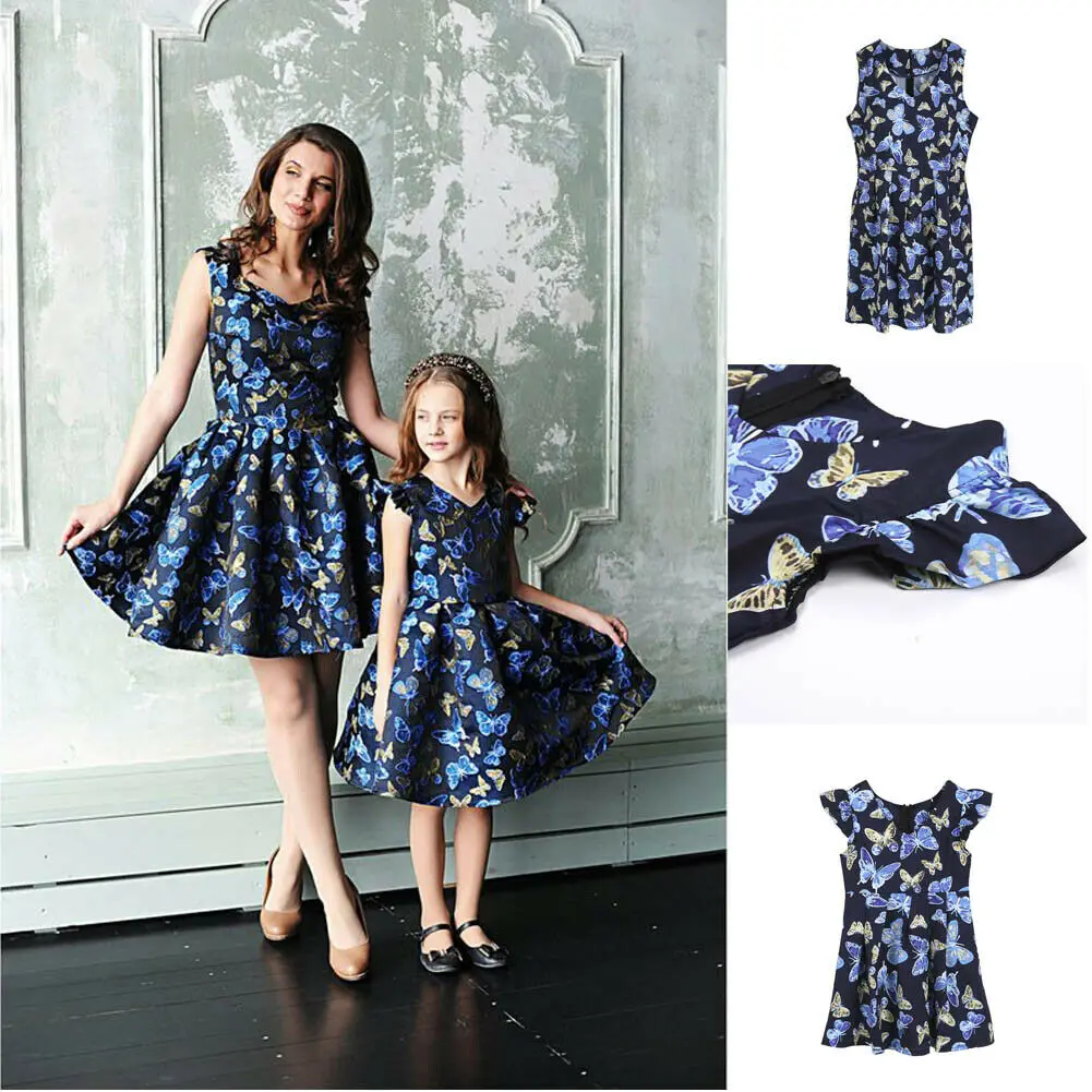

Mommy and Me Maxi Dress Bohemia Floral Matching Dresses for Daughter &Mom Girls