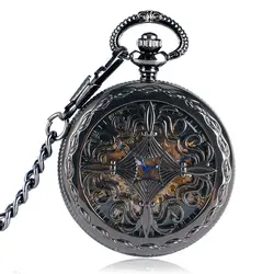 Полые Автоматические Механические карманные часы стимпанк Феникс чехол арабский Relogio карманные часы Для мужчин карманные часы