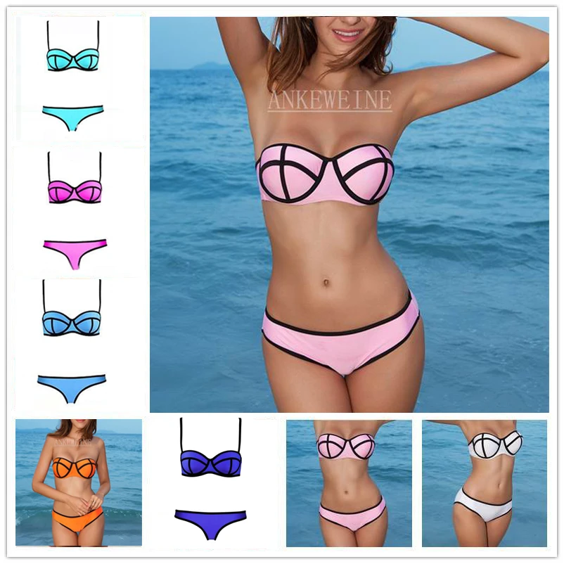 triangle strapless bikini