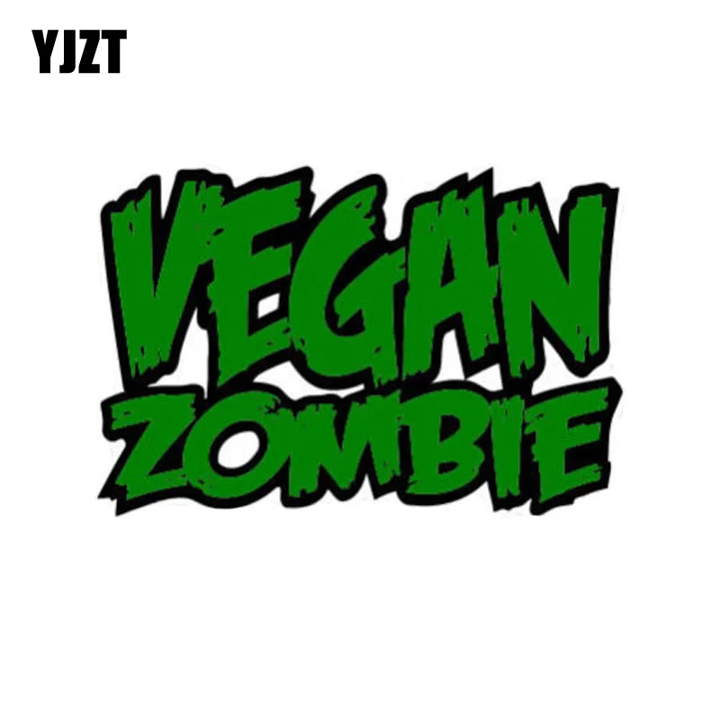 

YJZT 9.4x6.2cm Vegan ZOMBIE Funny Health Retro-reflective Car-styling Car Stickers Decals C1-8067