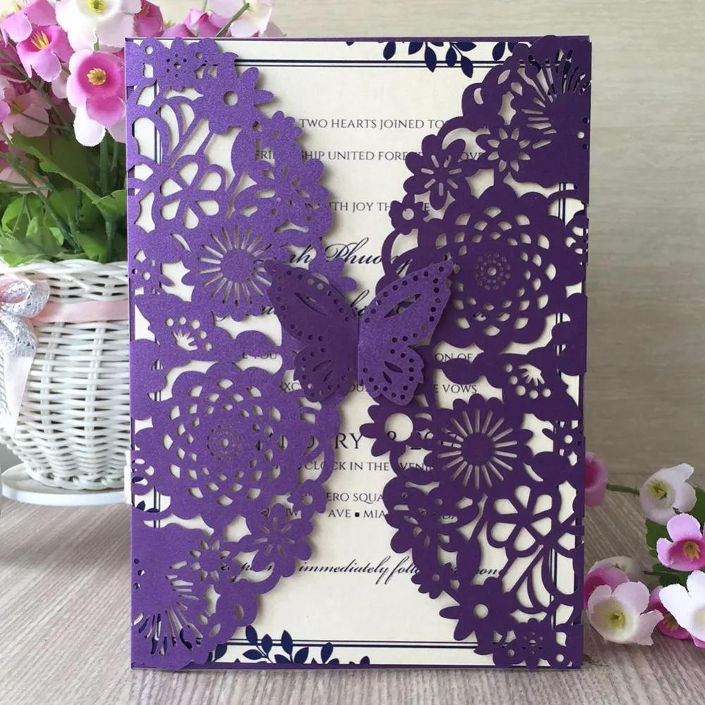 25Pcs Party Invitation Card Romantic Decorative Cards Envelope Delicate