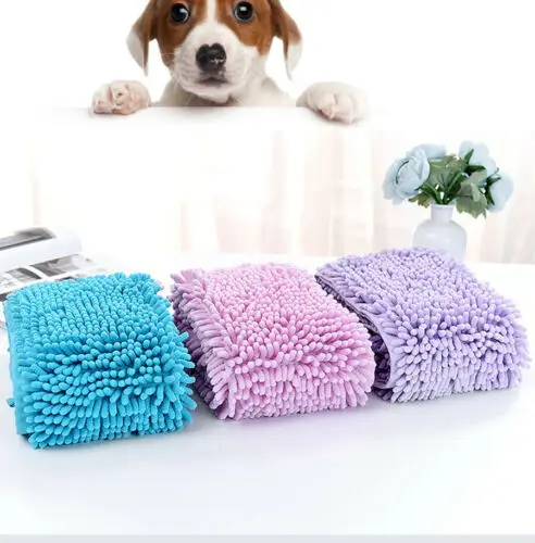 

Solid Pet Dog Cat Soft Quick-Dry Lint-Free Absorbent Towel Bath Fiber Drying Cloth Pet Cleanig Towels