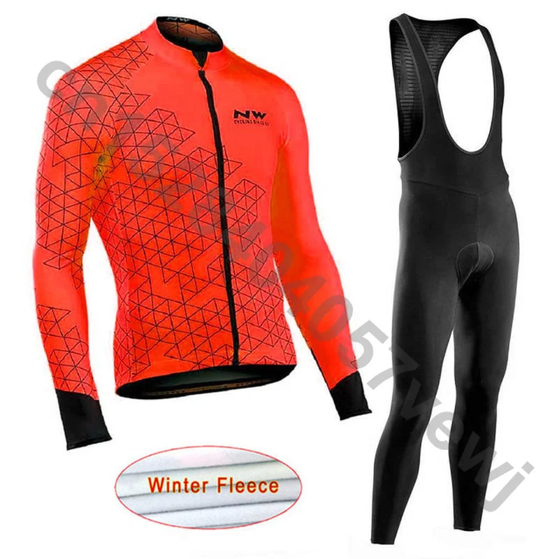 

2019 NW Winter Thermal Fleece Cycling Jersey winter Long Sleeve Men Bike Racing Bicycle Clothing Set Ropa Ciclismo Hombre C27