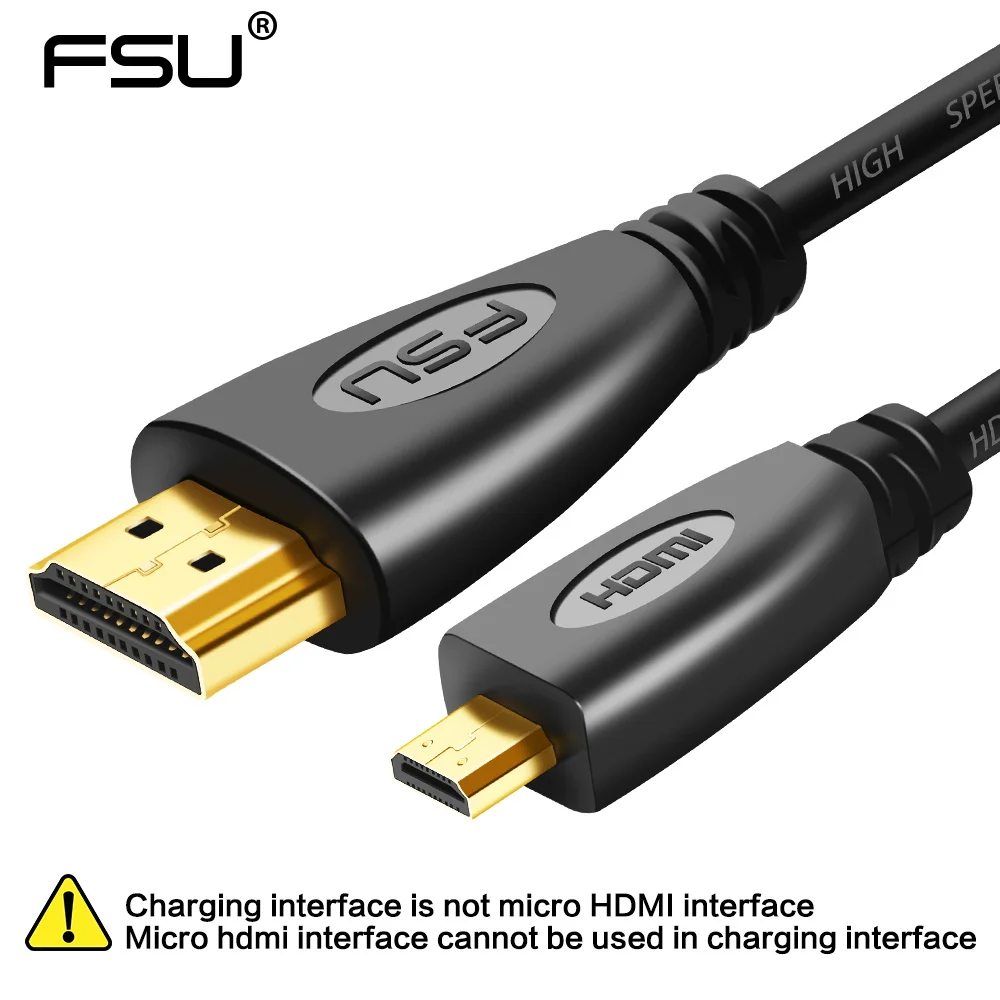 Premium version Gold Plated 3D 1080P hdmi to micro hdmi D type male to hdmi male cable for mobile phone, camera,GoPro