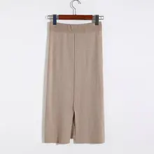 Осенне-зимние вязаные юбки для женщин, Корейская версия, открытая юбка-карандаш, новая длинная юбка-карандаш, вязаная сумка, юбка на бедрах