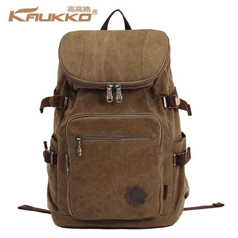 Mens School Laptop Backpack Canvas Travel Camping Casual Shoulder Bag Rucksack