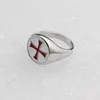 New Red Enamel Ring Gamer Knights Templar Party Ring Fashion Jewelry Stainless Steel Cross Custom Assassins Ring Men Gift ► Photo 3/5