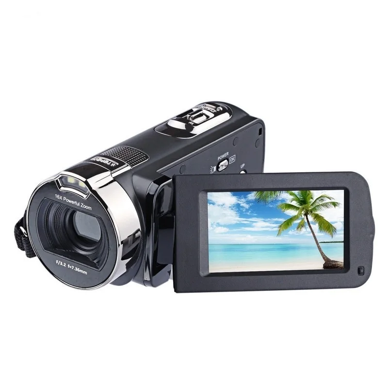 

HDV-312P HD Digital Photo Camera 16X 24MP 720P Professional Digital Camcorders 2.7 inch TFT Rotation Screen with LED Fill Light