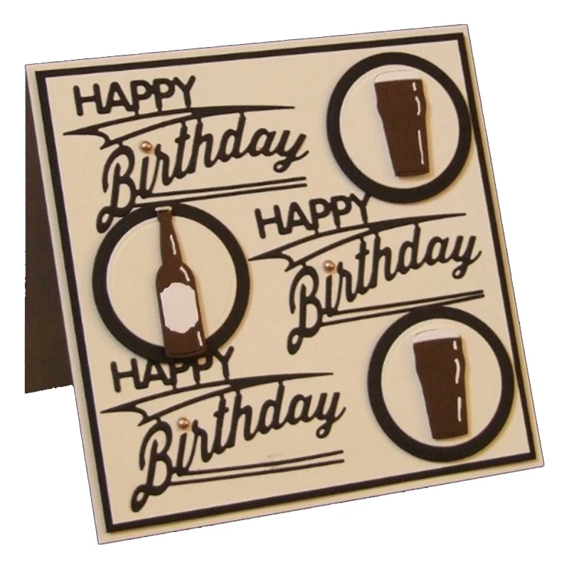 

Retro Happy Birthday Metal Cutting Dies Silver Stencil For Scrapbooking Album Photo Paper Card Craft New2018 Embossing Template