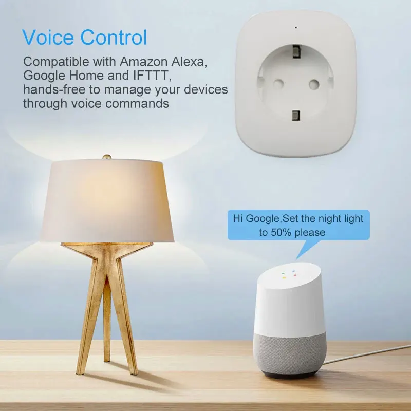 Wi Fi Smart гнездо разъема питания с функцией синхронизации поддержка Amazon Alexa Google дома IFTTT ЕС Plug