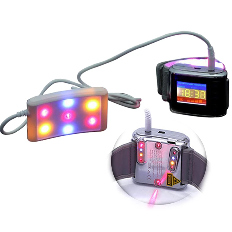 

LLLT 3 color laser watch hyperglycemia diabetes rhinitis treatment Irradiation blood and purify blood garbage