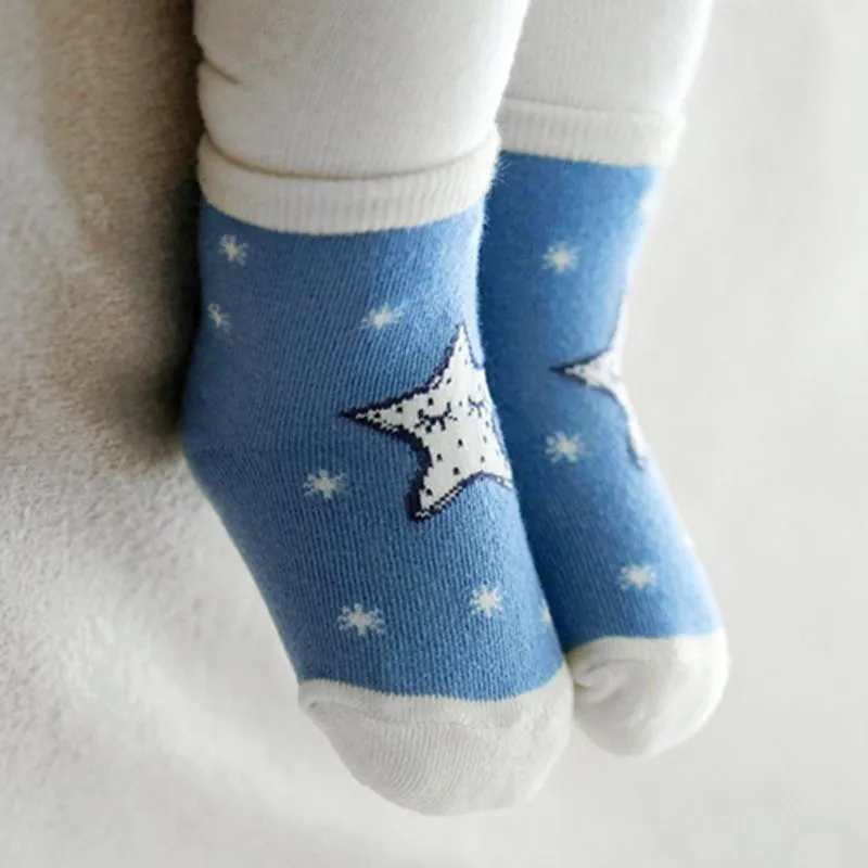 Дети Детские Теплые Moon печатные носки со звездами Повседневное Детские носки для 0-3 лет Детские