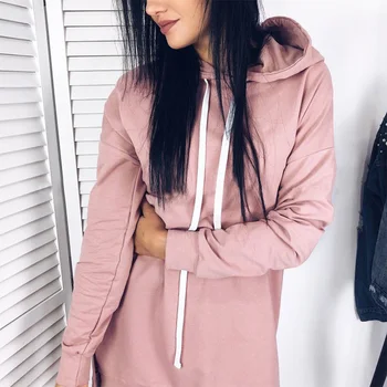 

2020 New Long Hoodies Women Autumn Winter Causal Loose Tops Cotton Solid Clothing For Female Plus Size Women Sweatshirt Autumn