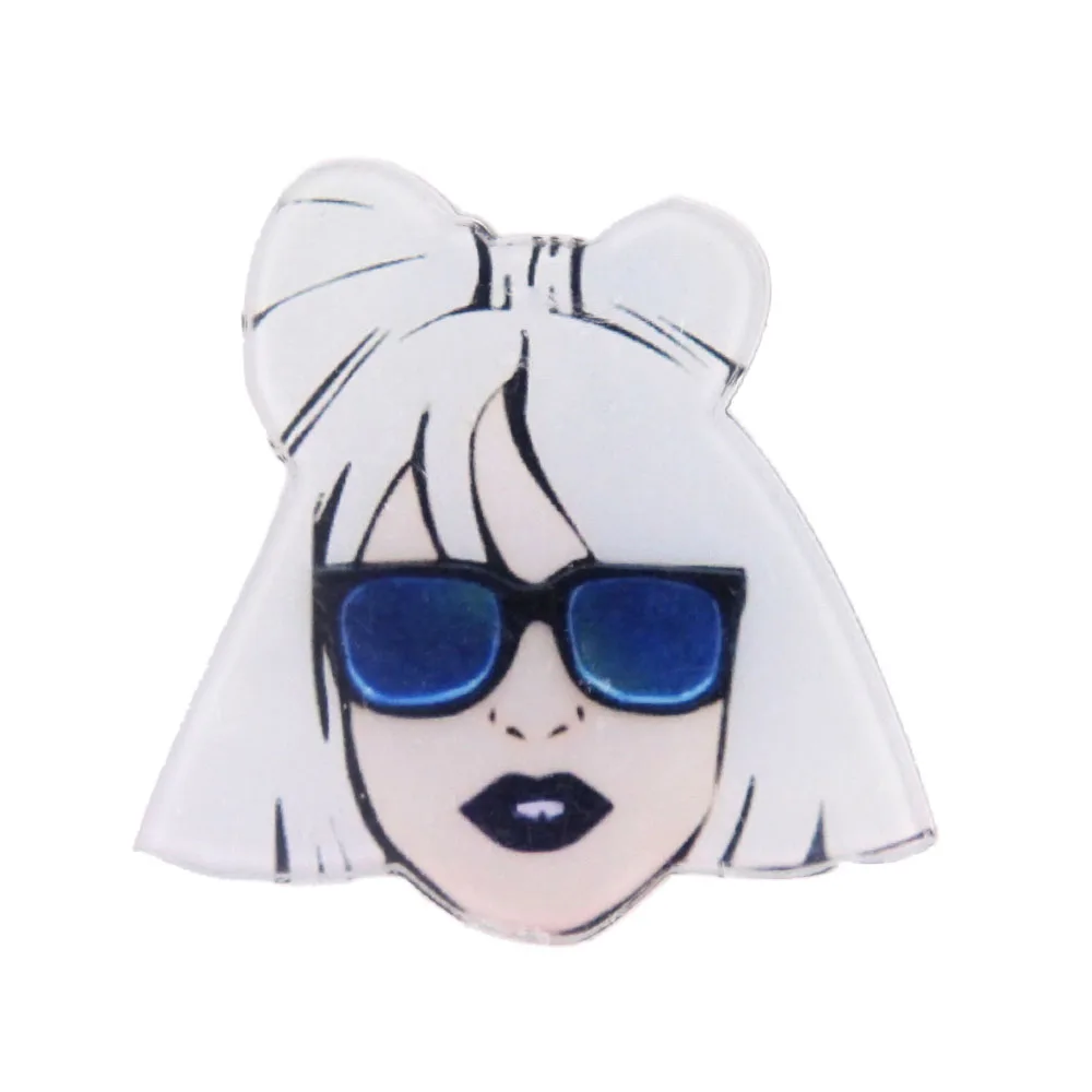 

Gaga Portrait Acrylic Brooch Pin Cool Karl Cartoon Handbag Accessory Unisex Garment Fashion Jewelry Gift