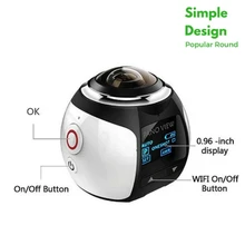 Ultra HD Action Camera 4K 360 Degree Panoramic Video Camera 30fps Create 3D Video Images Waterproof Sport Driving VR Camera