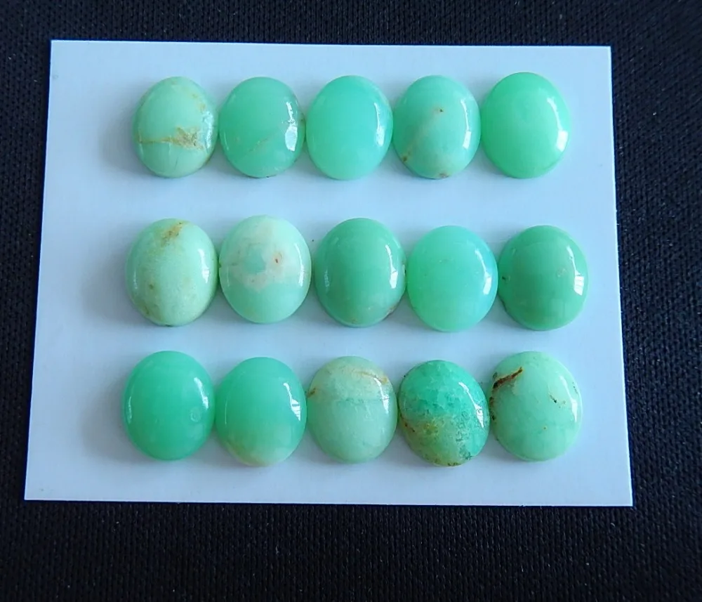 15 PCS Natural Chrysoprase pendant necklace set Cabochons,Semiprecious stone jewelry,wholesale gemstone.12x10mm,11.7g