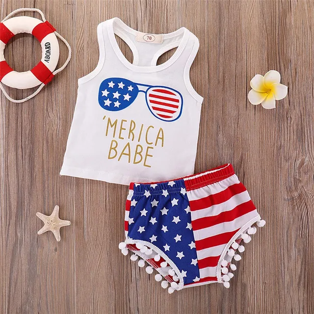 telotuny newest style toddler girls stars striped tops vest white