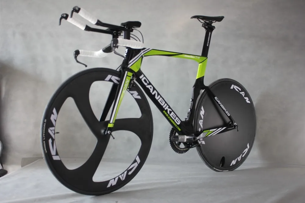 Clearance maglie ican hidden cable carbon time trail bike completed bicicleta TT bicycle 9.11kg ULTEGRA 3 Spoke wheels +disc wheels 4