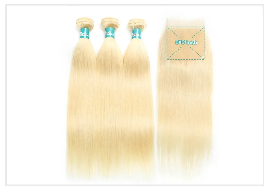 Blonde Bundles with 5x5 Lace Closure (2)