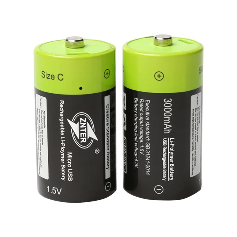 ZNTER ZNT2-1 3000mAh Rechargeable Battery 1.5V 2A Lithium Polymer Battery Micro USB Charging C Batteries Pilha Recarregavel ZNTER ZNT2-1 3000mAh Rechargeable Battery 1.5V 2A Lithium Polymer Battery Micro USB Charging C Batteries Pilha Recarregavel