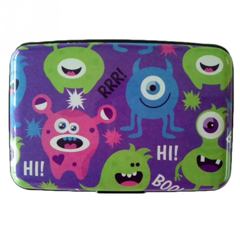 

Unisex Cartoon Card Case Aluminum Credit Card Holder RFID Protection Business ID Credit Cards Wallet Holder Waterproof Cases Box