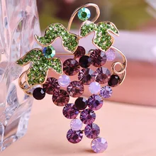 Uvas Violetta broches roxo Esmalte De Unhas Hijab pinos Perfumes para da mulher De cristal broche De casamento broches Collar Relogios