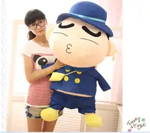 big plush kissing Crayon Shinchan toy huge blue coat Crayon Shinchan doll gift about 100cm 556