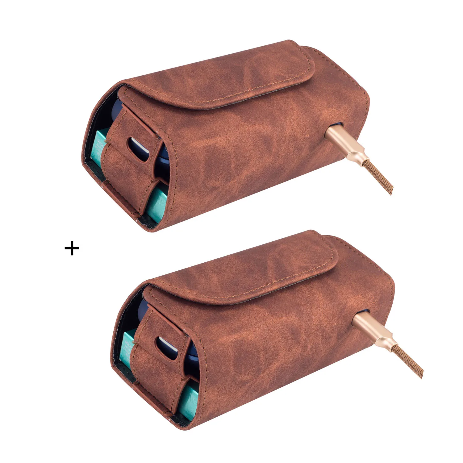 

JINXINGCHENG 2PCS Lot Double Book Bag Flip Cover for Iqos 3.0 Case Pouch Holder Leather Case Accessories 4 Colors