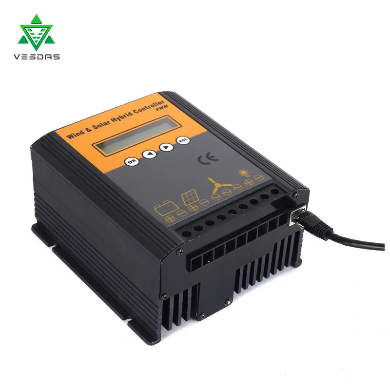 VESDAS 400W PMW 200W ветер и солнечный гибридный контроллер с ЖК дисплеем подходит для