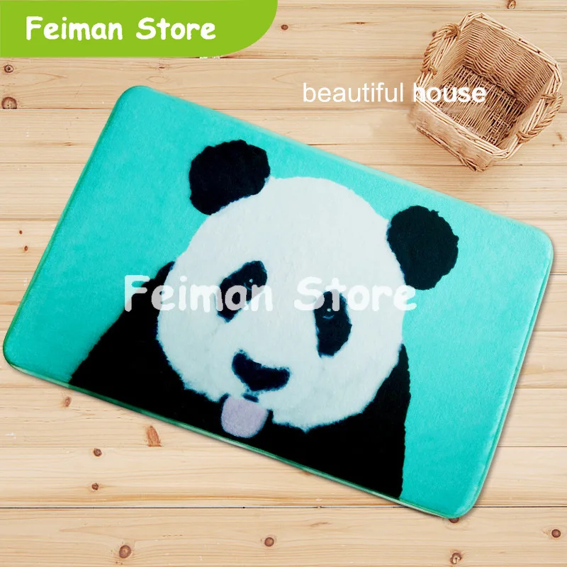 Welcome Floor Mats Animal Panda Zebra Printed Home Decor Bathroom Kitchen Carpets House Doormats For Living Room Anti-Slip Rugs | Дом и сад
