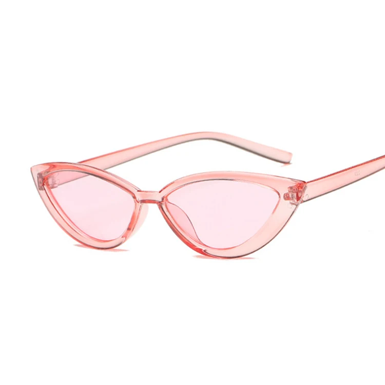 Милые сексуальные ретро солнцезащитные очки кошачий глаз женские маленькие черные прозрачные розовые треугольные винтажные недорогие солнцезащитные очки красные женские Uv400 - Цвет линз: Розовый