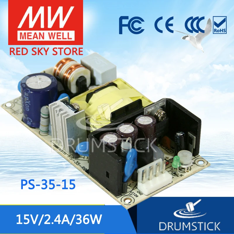 

MEAN WELL PS-35-15 15V 2.4A meanwell PS-35 15V 36W Single Output Switching Power Supply