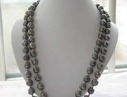 beautiful 50&quot 13mm rice black freshwater pearl necklace NEW | Украшения и аксессуары