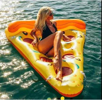 Новый стиль водная игрушка Гигантский желтый надувной ломтик пиццы плавающая кровать/Плот воздушный матрас 180*150 см летний праздник