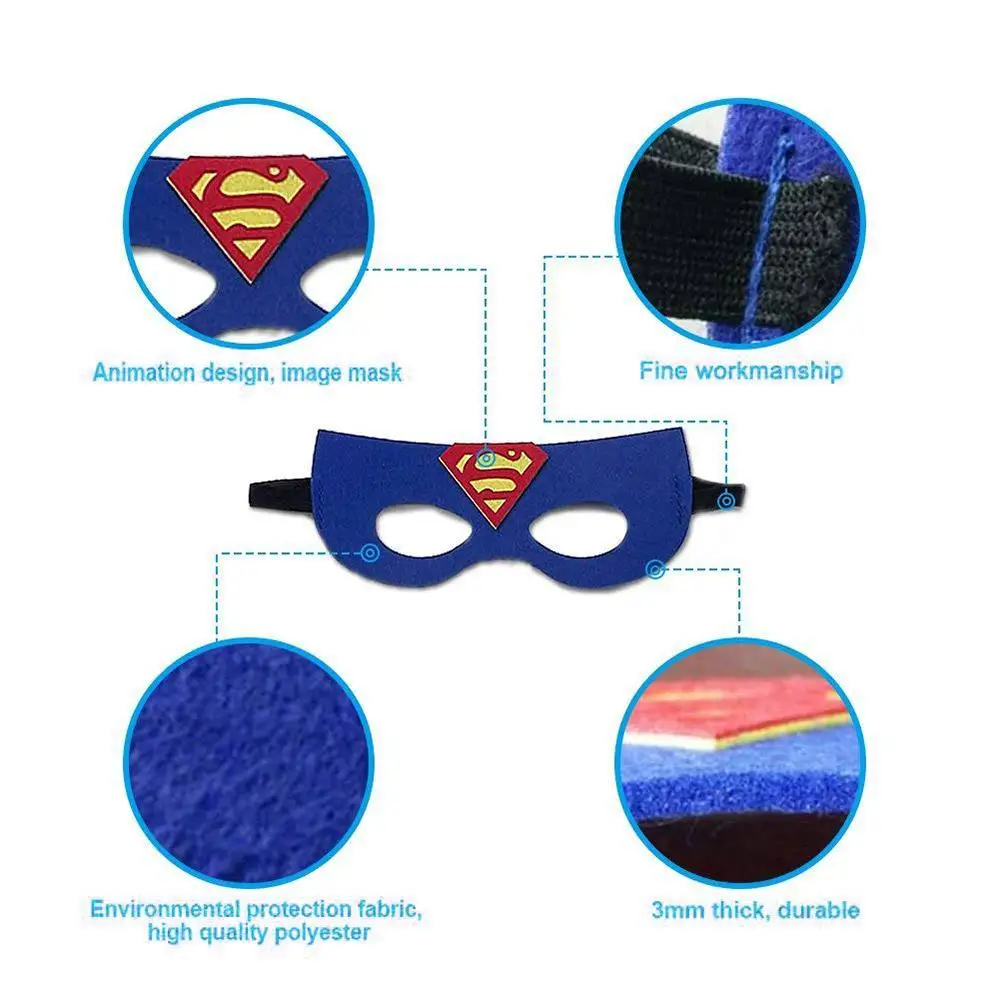 4pcs/set Superhero Costumes capes with masks for kids birthday party Halloween dressup - birthday party supplies - party favor