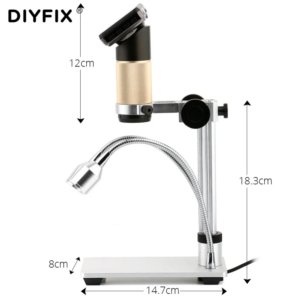  DIYFIX 10-300X USB Microscope HDMI Microscope Long Object Distance Digital for Mobile Phone BGA SMT
