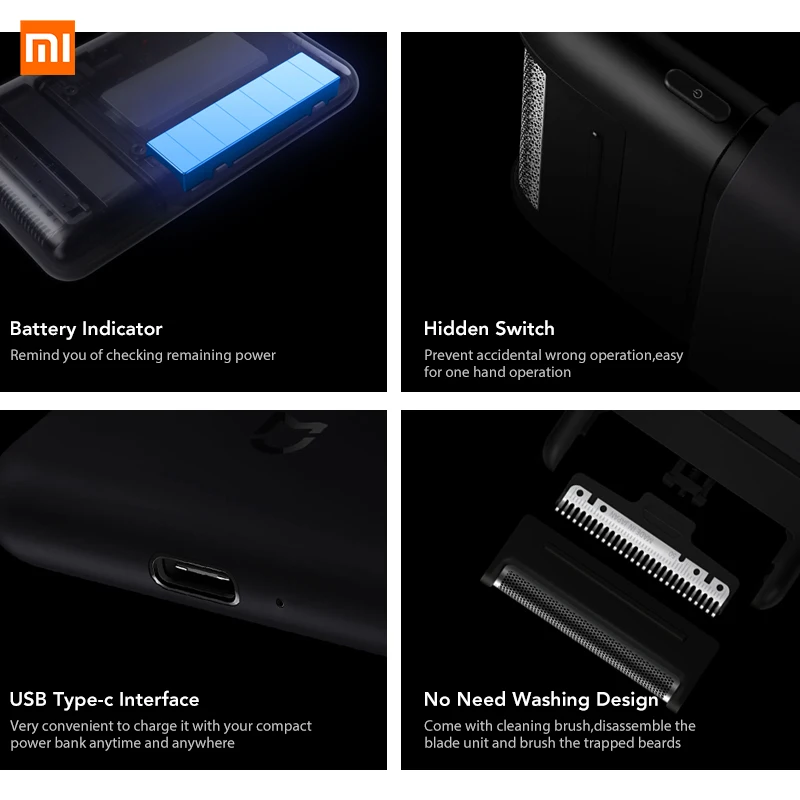 Xiaomi Mijia электрическая бритва для бритья Xiomi USB быстрая зарядка Xaomi 360 градусов поплавок для бритья Xiami электрическая бритва для мужчин