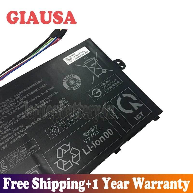 GIAUSA Новый 7 V 36Wh 4670mAh AP16L5J Аккумулятор для Acer Aspire Swift 5 SF514 52T Spin 1 SP111 32N 2ICP4/91/91