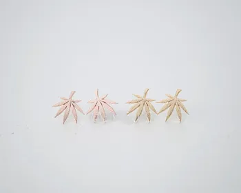 

Fashion weed leaf stud earrings, delicate leaf stud earrings for women