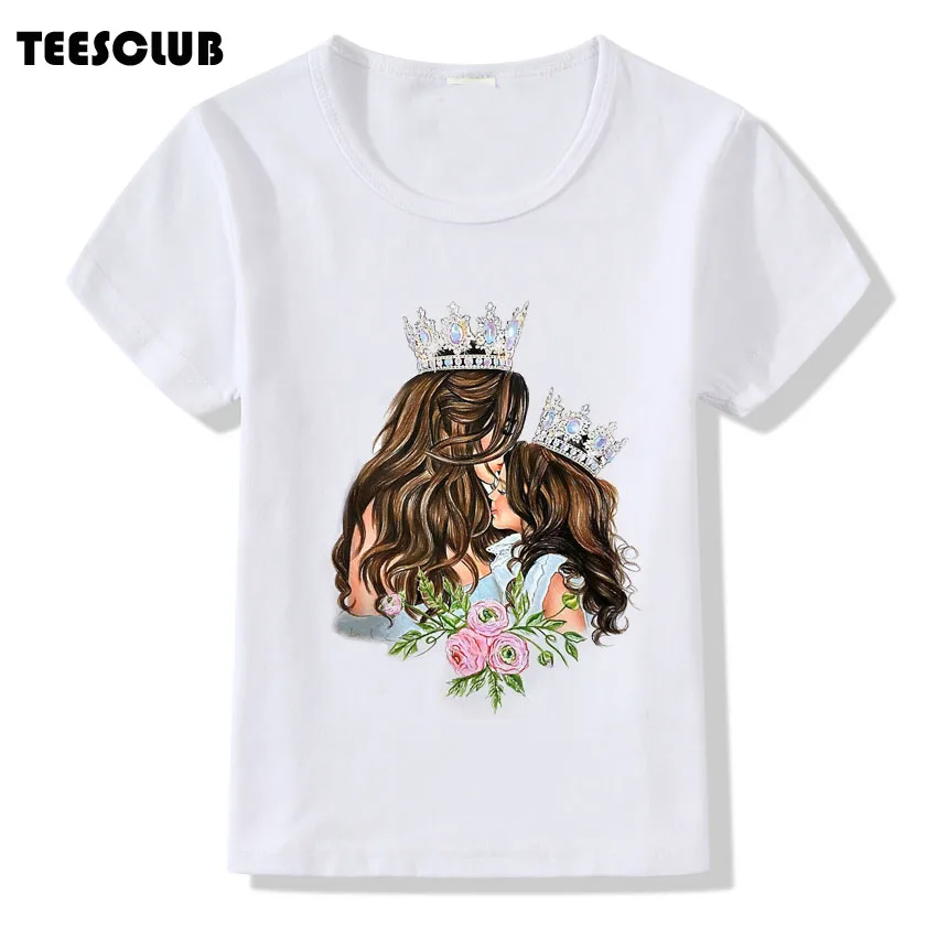 

Girl T shirt 2019 Summer Style Lovely Mom And Daughter T-shirt Cool O-neck Short Sleeve Tops Family ClothesBaby Children Tshirt