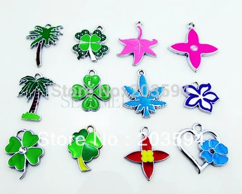 

clearance sale !!!! S1104 Wholesale Mixed tree alloy enamel charms 100pcs/lots random send
