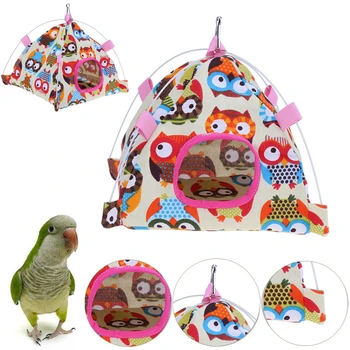 

2 Styles Pet Bird Parrot Cage Bird House Tent Shape Cloth Cartoon Bird Parrot Foldable Nest Bed Cave Cage for Pet Products 1pc
