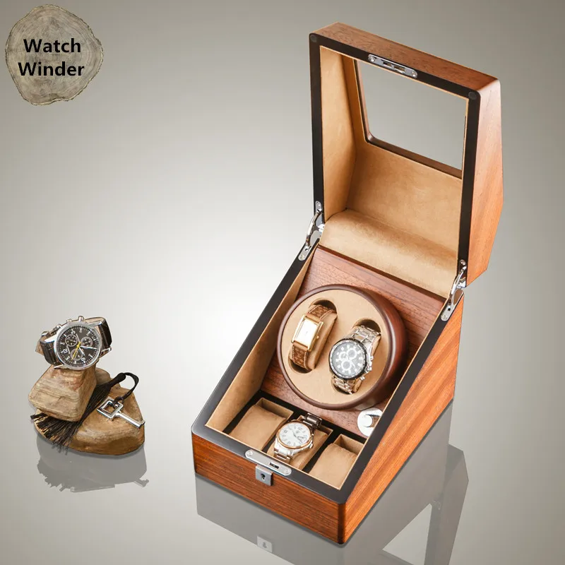 Yao 2 Slots Wood Watch Winders Fashion Automantic Self Mechanical Watch
