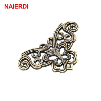 

NAIERDI Bronze Jewelry Box Book Scrapbook Album Corner Decorative Protector Antique Notebook Albums Menus Frame Accessories