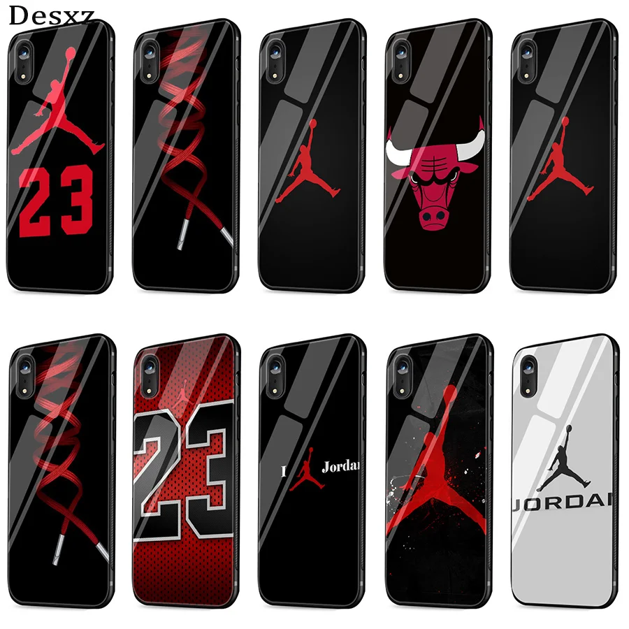 

Desxz Basketball Jordan 23 Cover Glass Case Phone For Huawei Honor P20 10 Lite Pro Y6 Y9 7A 8X Cover