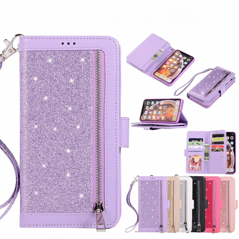 For iPhone XS Max Cover UYFRATE Glitter Zipper Leather 9 Card Slots Wallet Case For iPhone XS Max XR XS X 8 8 Plus 7 6 6S Plus For iPhone XS Max Cover UYFRATE Glitter Zipper Leather 9 Card Slots Wallet Case For iPhone XS Max XR XS X 8 8 Plus 7 6 6S Plus