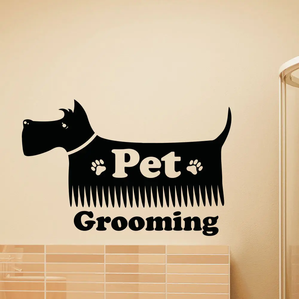 Dog Puppy Wall Stickers Removable Wall Decal Pets Grooming Salon Decals