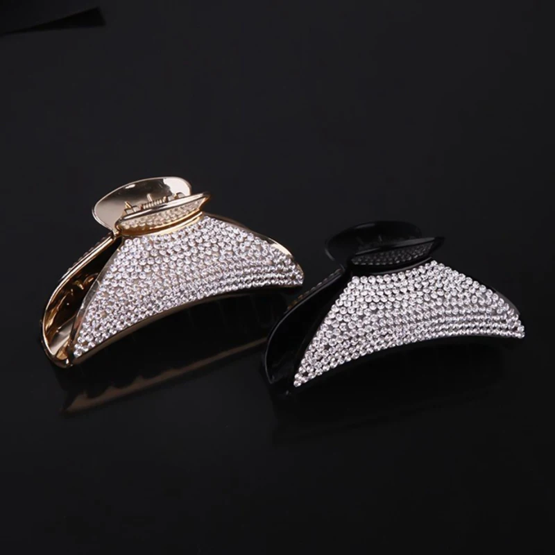 

New Gold/Silver Hair Accessories Women Hair Claws Headwear Rhinestone Flower Hairpin Floral Twist Clip