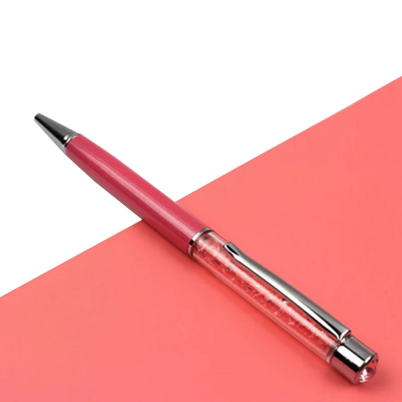 2 шт./лот 10 красочная кристальная шариковая ручка Модная креативная с бриллиантом сверху ручка для письма канцелярская ручка для офисов и школ шариковая ручка - Цвет: 2PCS pink