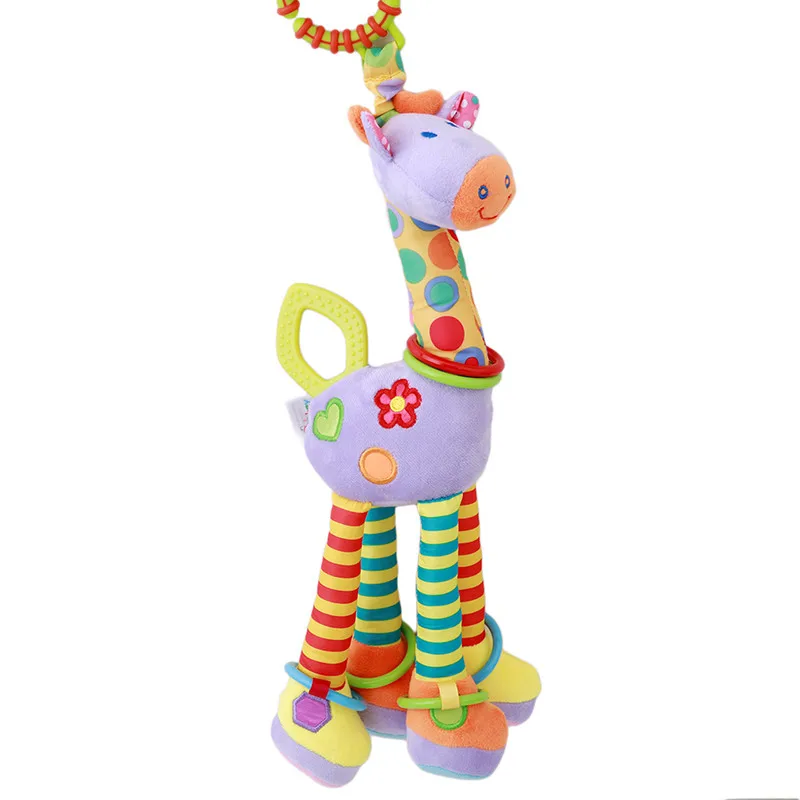 Плюшевые детские развития ребенка мягкий жираф животного колокольчики ручки игрушки Лидер продаж с Детская Игрушка-прорезыватель